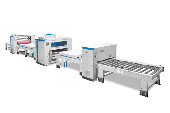 Máquina de laminação plana de MDF com óxido de magnésio PUR de fusão a quente 1-14m/min